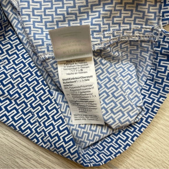 J. Crew Mid Length 7” Blue White Swim Lined Shorts Trunks Mens Size 32 - Picture 11 of 15